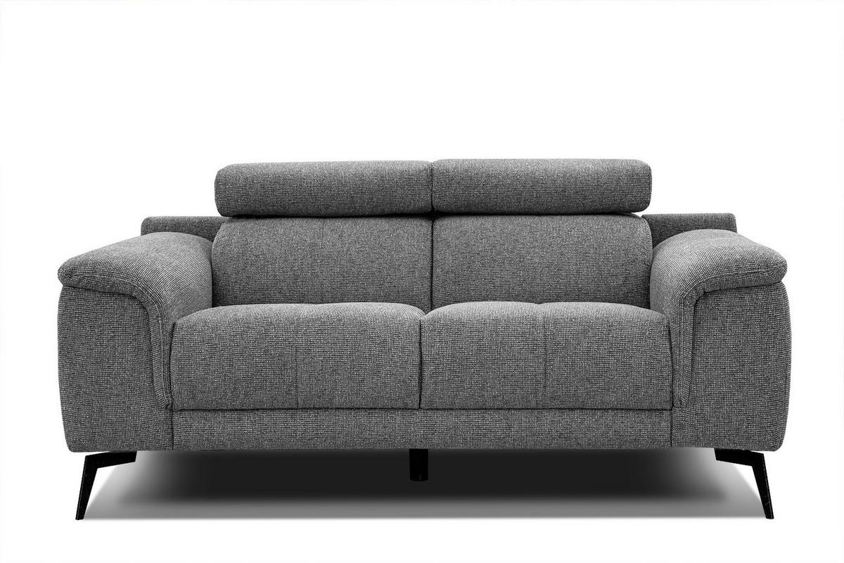 SOFA FIERO 2-Sitzer, grau - Schwarz/Grau, Holzwerkstoff/Textil (170/82/103cm) - Wozimo