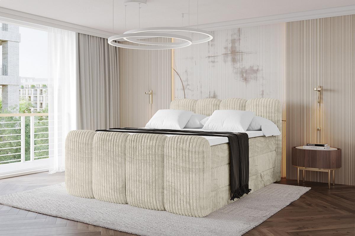 BOXBETT mit Matratze H3|H4 und Lattenrost - NINA-Z KING - 140x200 cm Tila - Creme - Magnolie, Holzwerkstoff (140/200cm)