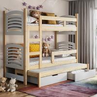 ETAGENBETT FÜR 3 PERSONEN Cami 75x180 cm - Beige, Holz (75/180cm) - Selsey