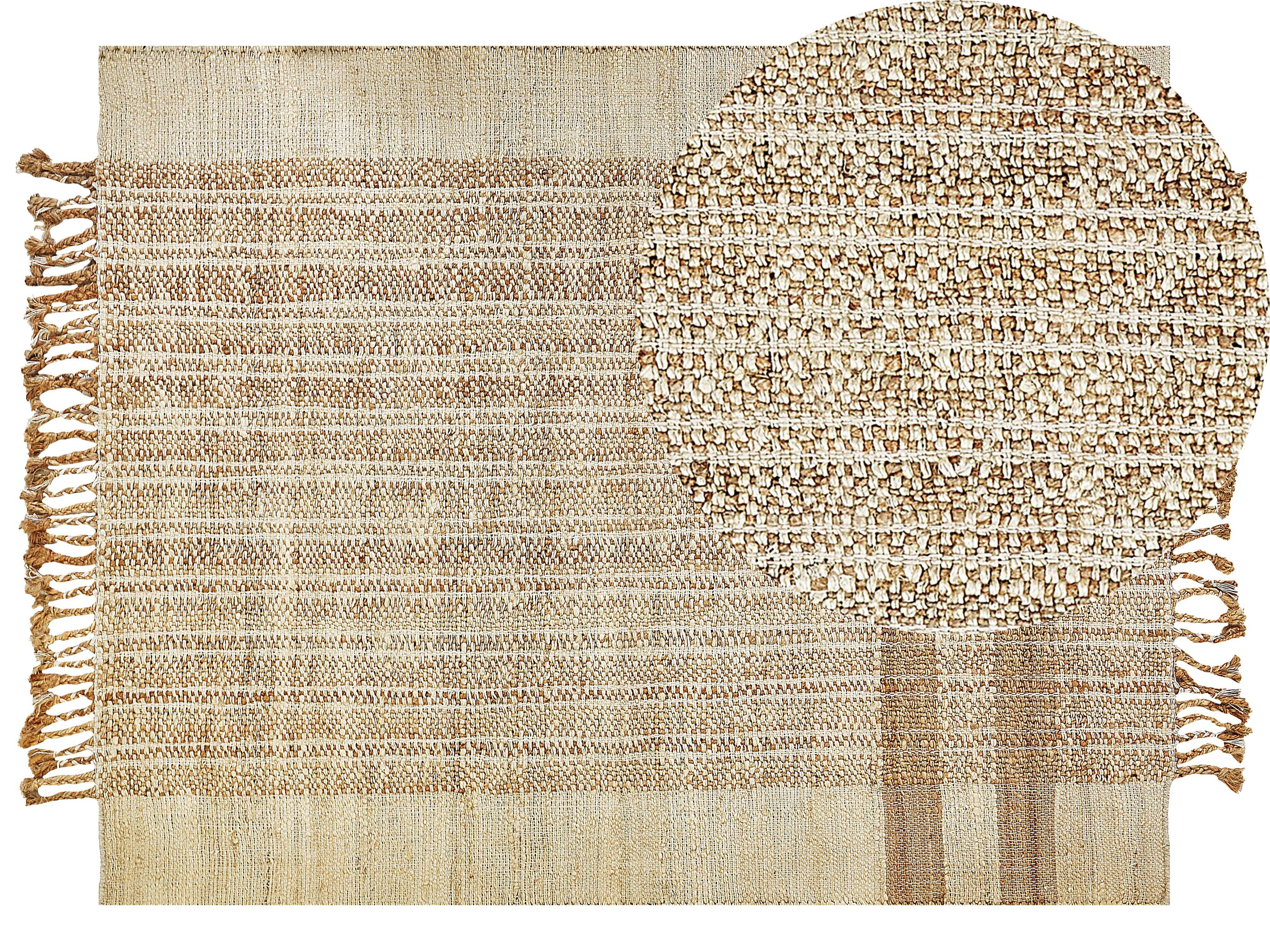 TEPPICH geflochten Ortaoba 230/160 cm - Beige, Naturmaterialien (160/230cm) - Beliani