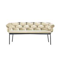 SITZBANK MONTY Weiß Velvet - Weiß, Textil (240/78/62cm) - KAWOLA