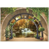 FOTOTAPETE 3D Effekt Wasserfall Vlies Tapete 150x105 - Multicolor, Papier (150/105cm) - Wallarena