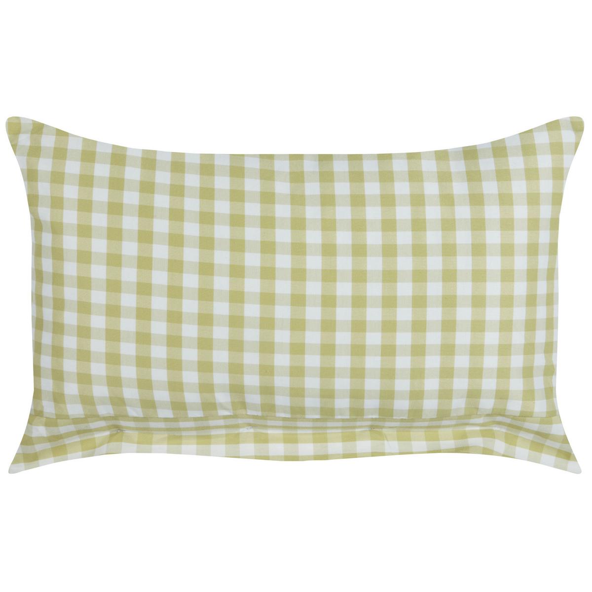 DEKOKISSEN Olivgrün 40/60 cm Talya - Weiß/Braun, Textil (60/40cm) - Beliani