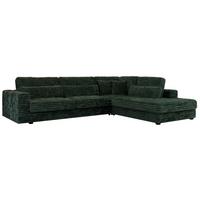 ECKSOFA Savona Grün breiter Cord - rechts - Schwarz/Grün, Kunststoff/Textil (249/316cm) - MKS
