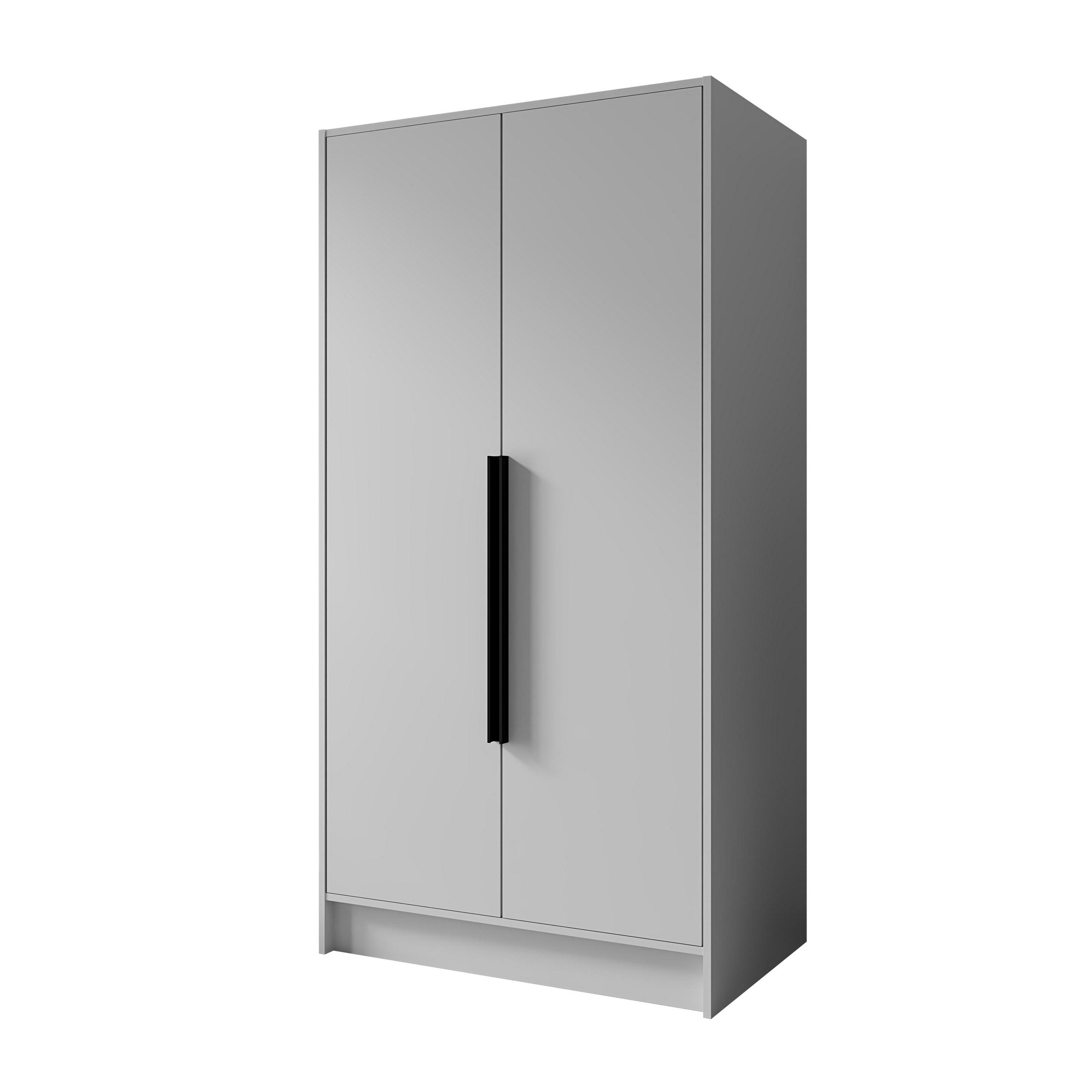 DREHTÜRENSCHRANK BERON 102/200/51 cm Modern Kleiderschrank 2-türig Weiß - Weiß, Holzwerkstoff (102/200/51cm) - MASSENO