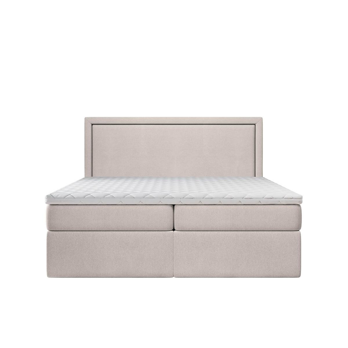 BOXBETT Jodan 180/200 cm Beige im Megan Stoff - Beige/Schwarz, Holz/Holzwerkstoff (180/200cm) - AltaBeds