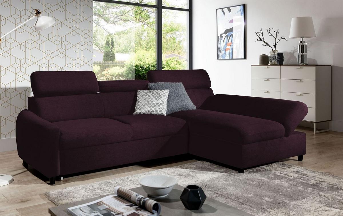 ECKSOFA Schlafsofa Anton Xs In Esito - Violett, Holzwerkstoff/Textil (170/260cm) - Fun Möbel