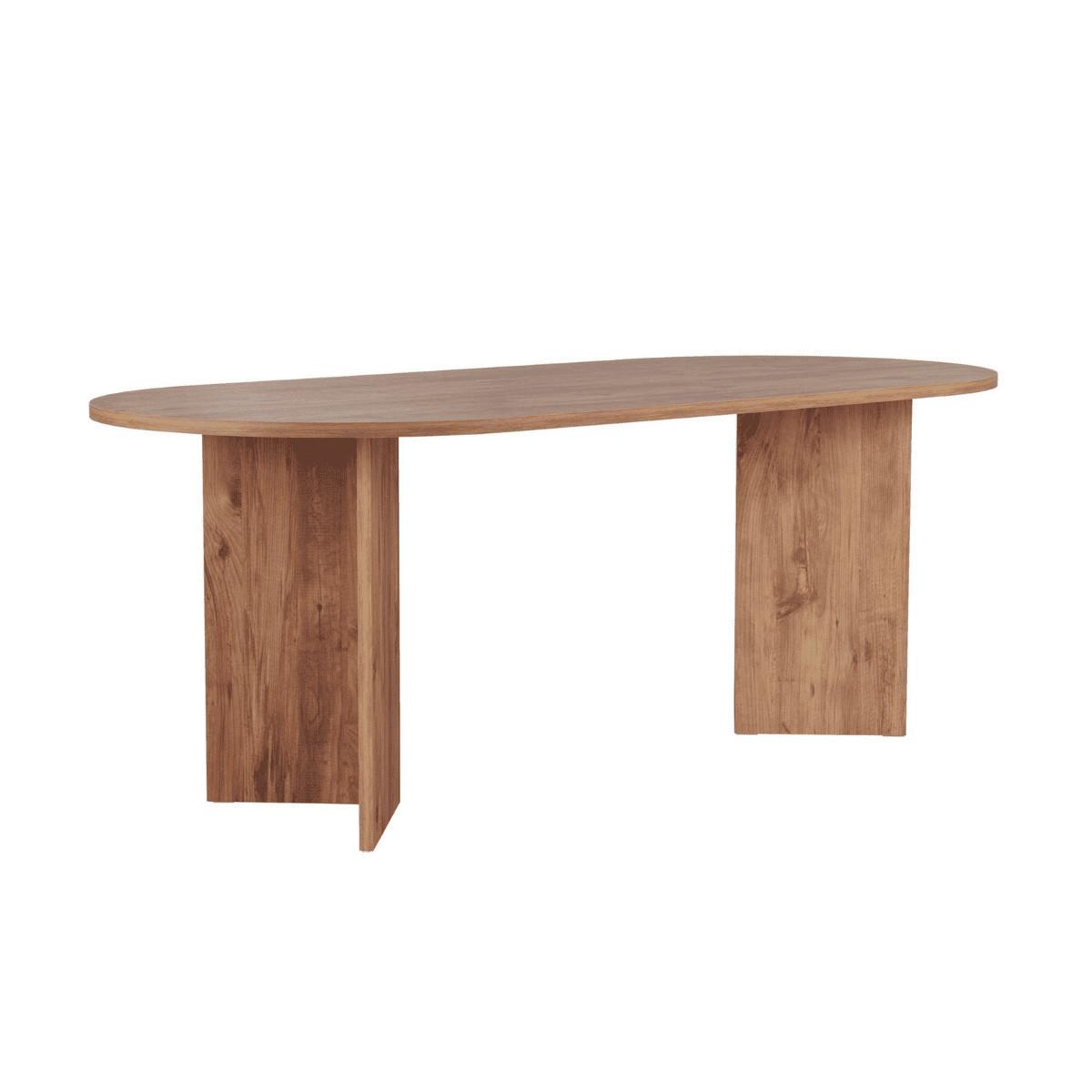 ESSTISCH mit ovaler Tischplatte L200 cm 90/200/75 cm - Kieferfarben, Holzwerkstoff (96/90/75cm) - Calicosy