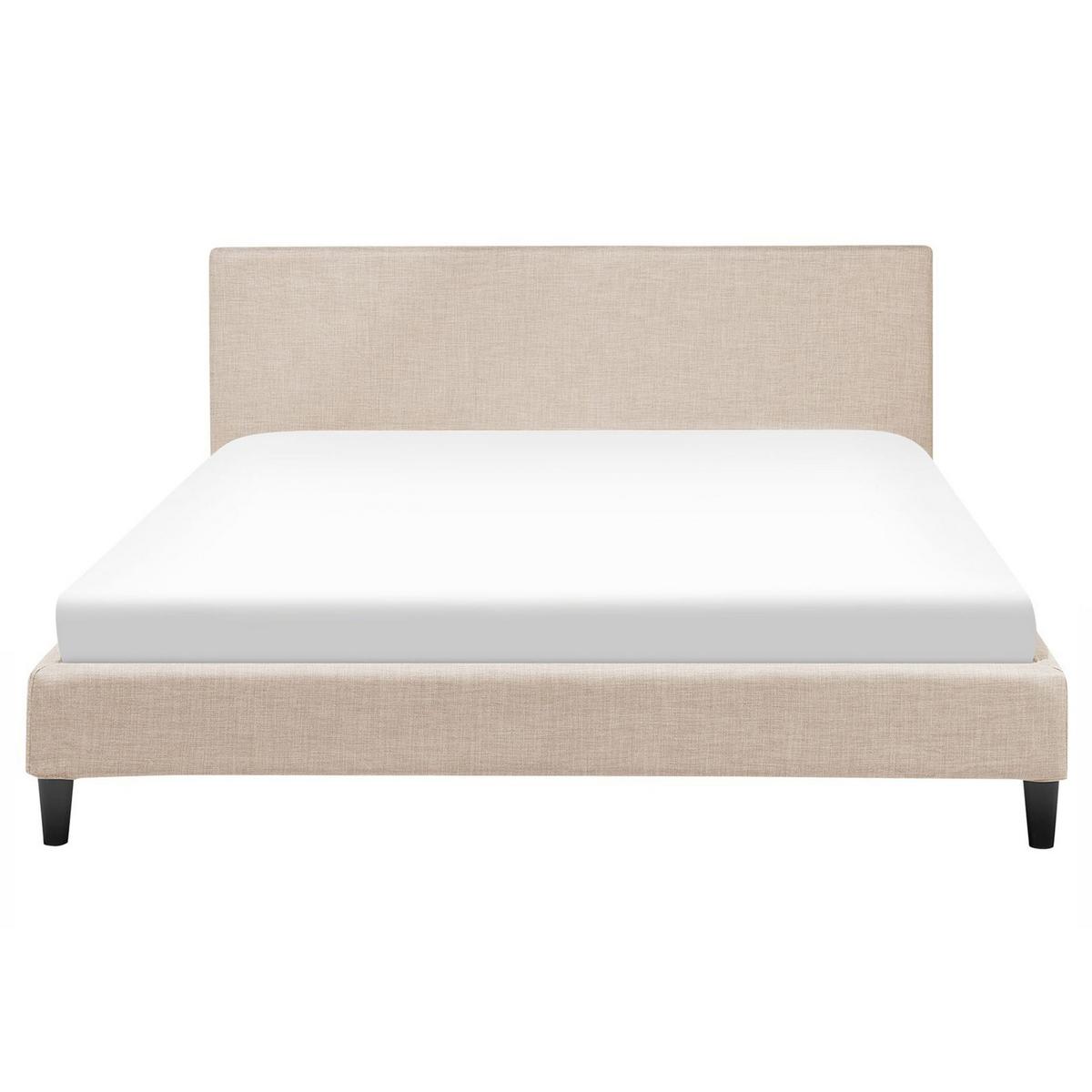 POLSTERBETT 160/200cm Sandbeige Fitou - Beige, Textil (160/200cm) - Beliani
