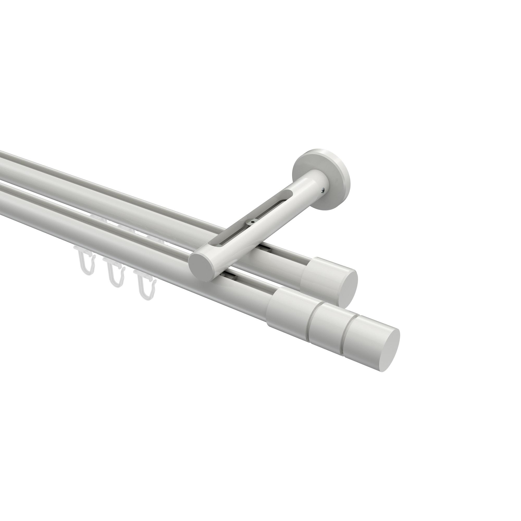 GARDINENSTANGE INNENLAUF Siteno Elanto 160 cm, 2-läufig, 20 mm Ø Weiß - Weiß, Metall (160cm) - INTERDECO