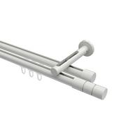 GARDINENSTANGE INNENLAUF Siteno Elanto 160 cm, 2-läufig, 20 mm Ø Weiß - Weiß, Metall (160cm) - INTERDECO