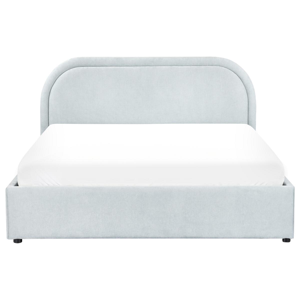 BETT mit Stauraum 140/200 cm Chenillegewebe Hellblau Quillien - Hellblau, Textil (140/200cm) - Beliani