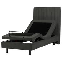 BETT verstellbar 90/200 cm Stoff Dunkelgrau Castellan - Dunkelgrau, Textil (90/200cm) - Beliani