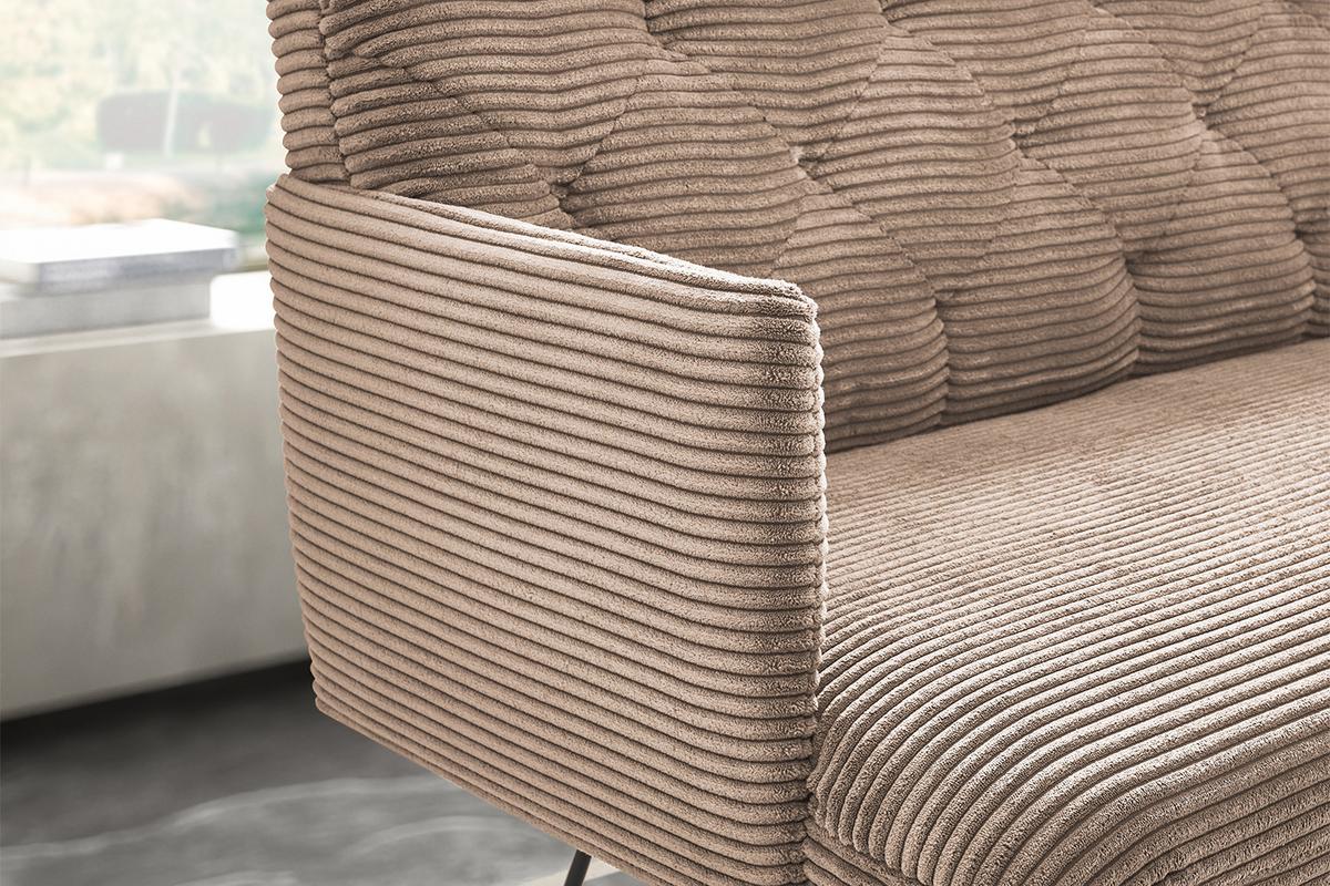 ESSZIMMERBANK CHARME Taupe Cord - Taupe, Textil (246/85/69cm) - KAWOLA