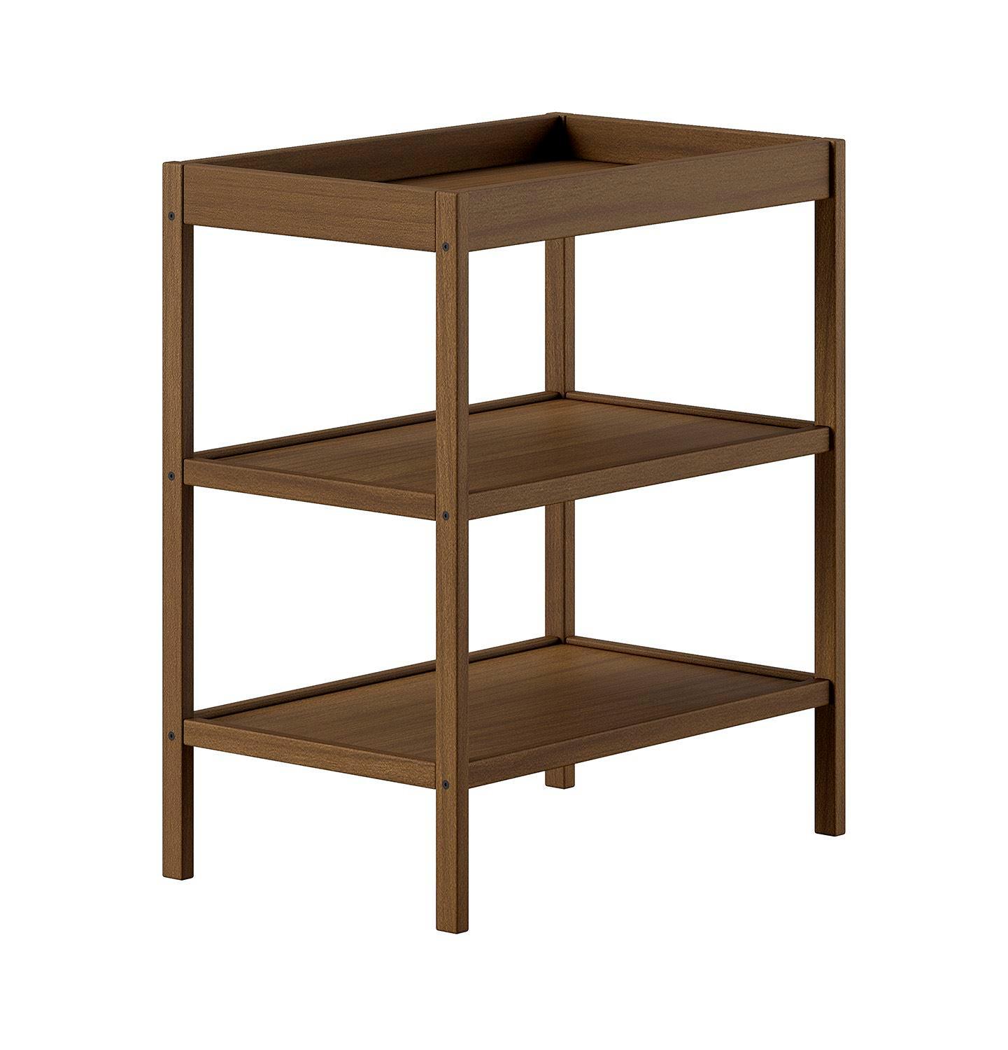 WICKELREGAL Keira mit 2 Fächern und Wickelfläche Buche massiv nussbaum - Nussbaumfarben, Holz (80/53/95cm) - 58aufmkessel