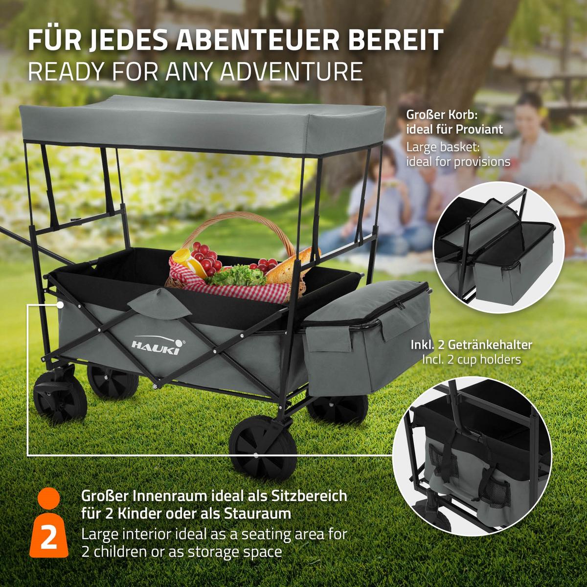 BOLLERWAGEN - Grau, Metall (53/104/170cm) - Hauki