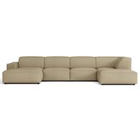 WOHNLANDSCHAFT Sellmo 366 cm - Schwarz/Cappuccino, Kunststoff/Textil (370/70/184cm) - Selsey