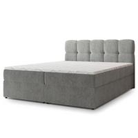 BOXBETT MERU 140x200 cm mit Matratze und Topper - Hellgrau - Hellgrau, Holz (140/200cm) - MASSENO