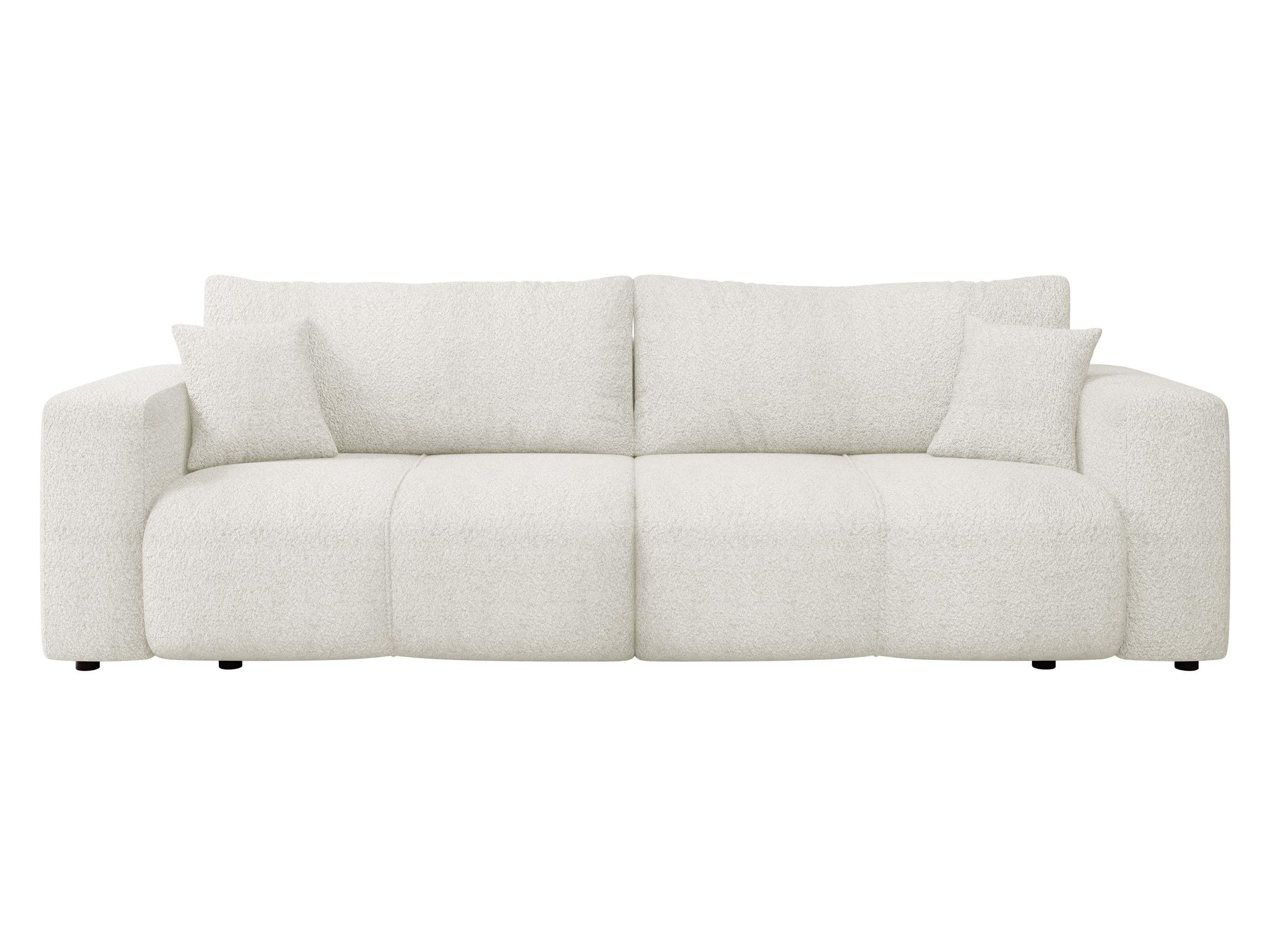 SCHLAFSOFA Furyn Boucle - Creme/Schwarz, Holzwerkstoff/Kunststoff (248/82/92cm) - MIRJAN24