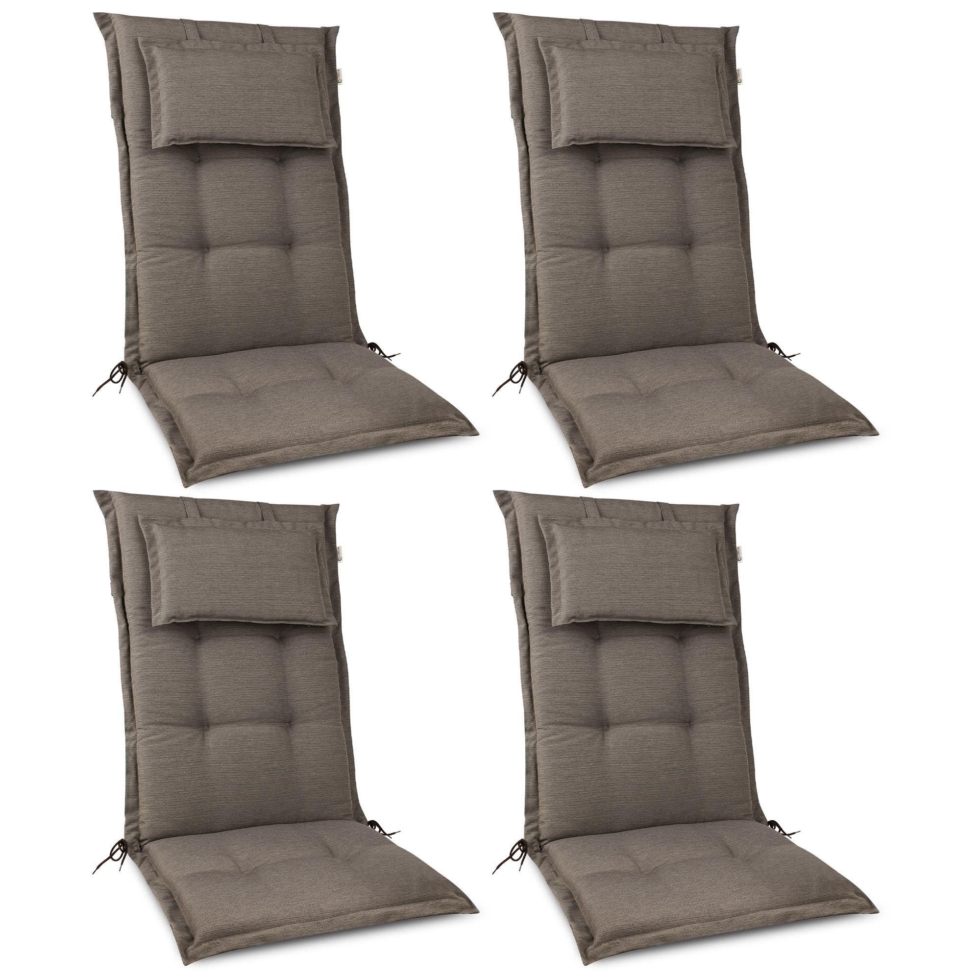 HOCHLEHNERAUFLAGE HighLux HL 120/52/7cm Taupe 4tlg - Taupe, Textil (50/7/120cm) - Beautissu 