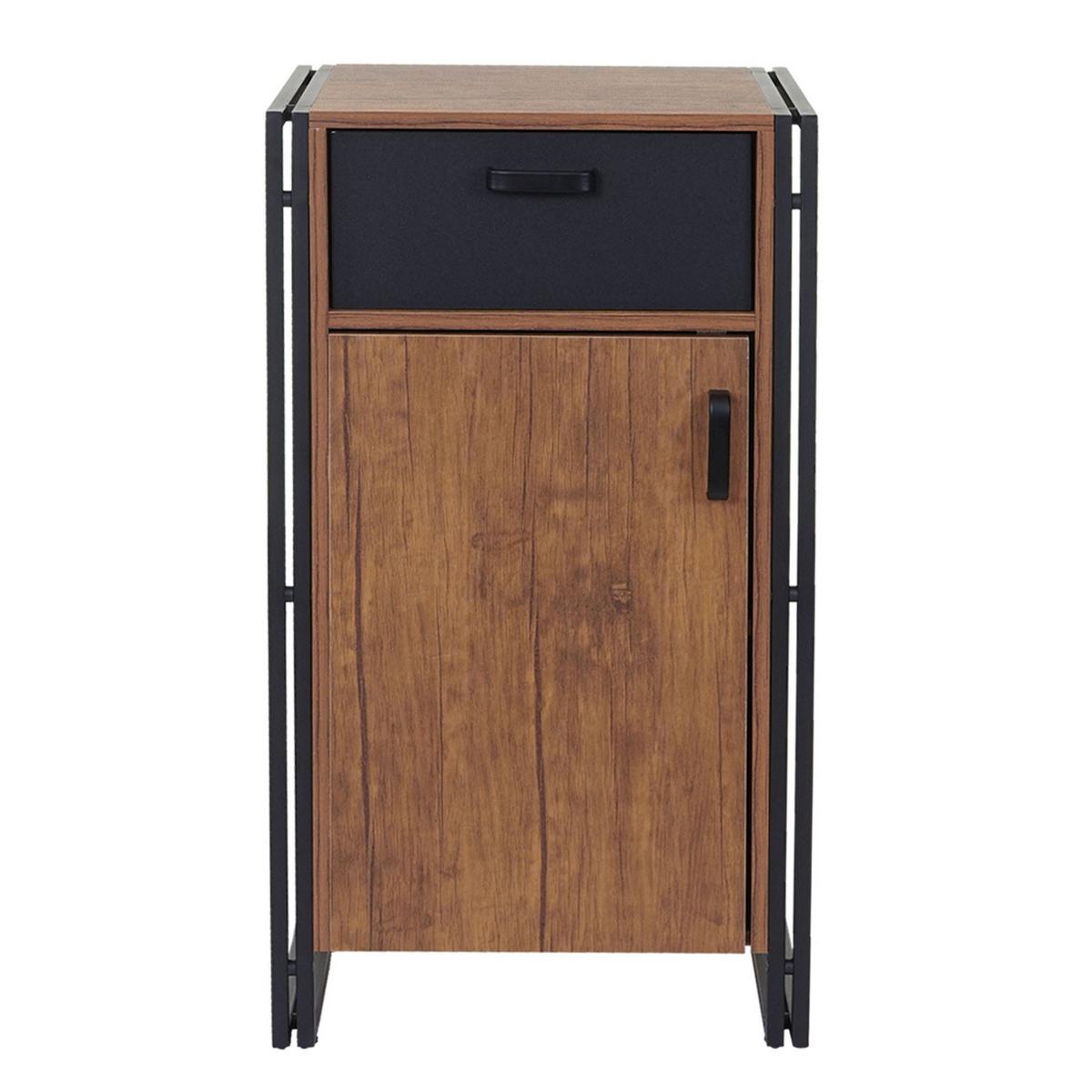 KOMMODE 1 SCHUBLADE 2 TÜREN Holz - Braun, Holzwerkstoff (50/90/43cm) - MCW