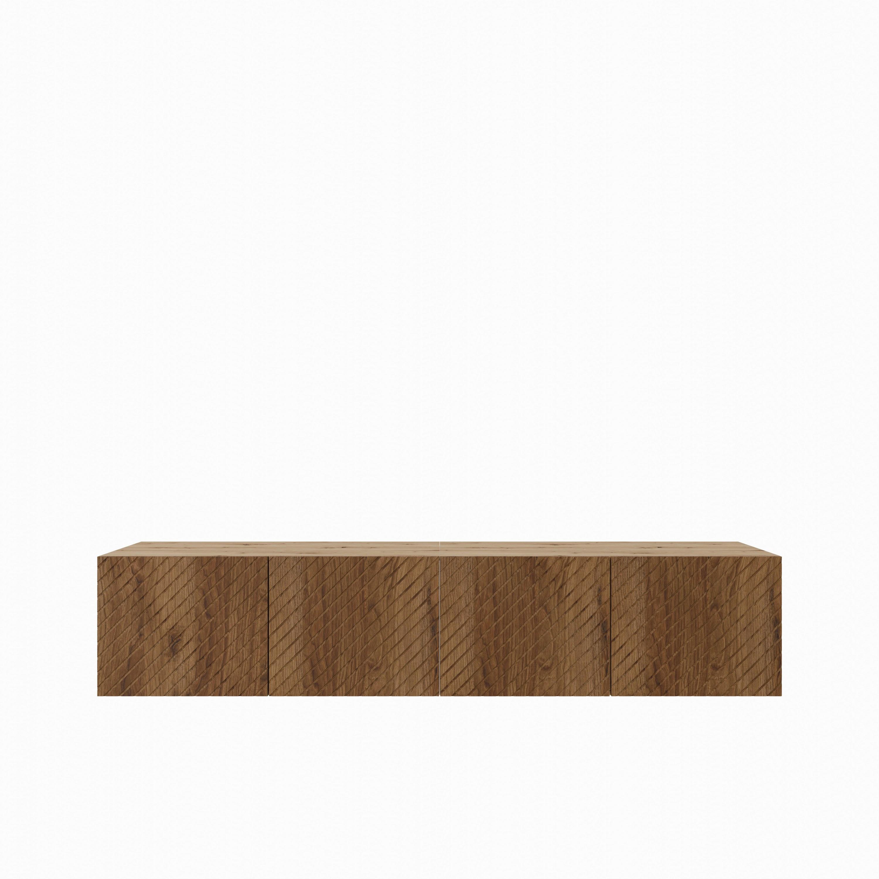 LOWBOARD CAVA 200/41/40 cm, Hängender TV-Schrank Eiche Artisan / Eichefarben - Eichefarben/Braun, Holzwerkstoff (200/41/40cm) - MASSENO