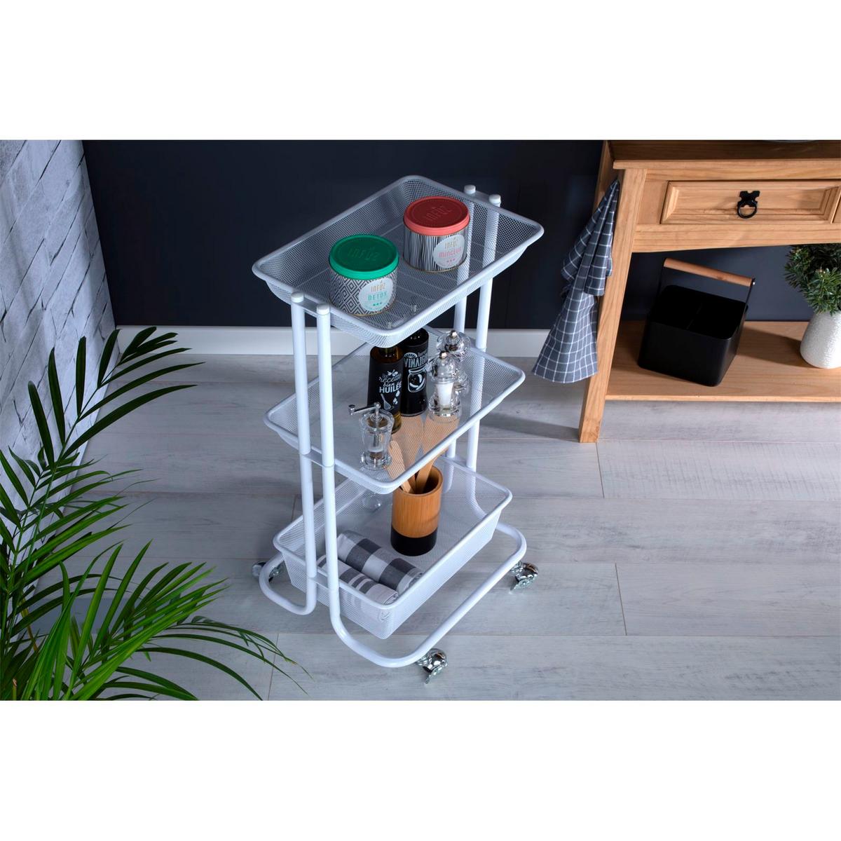 KÜCHENWAGEN VALIENTE weiß - Weiß, Metall (43/79/34cm) - IDIMEX