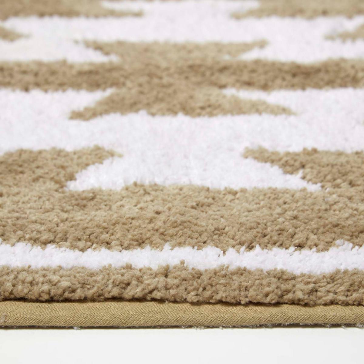 BADEMATTE 50/80 cm Ethno-Muster, Baumwolle - Beige, Textil (50/80cm) - Homescapes
