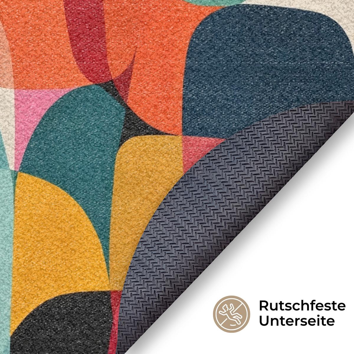 FUSSMATTE Formen - Bunt - Abstrakt - Flugzeuge Sauberlaufmatte 90x90 cm - Multicolor, Kunststoff (90/0.4cm) - MuchoWow