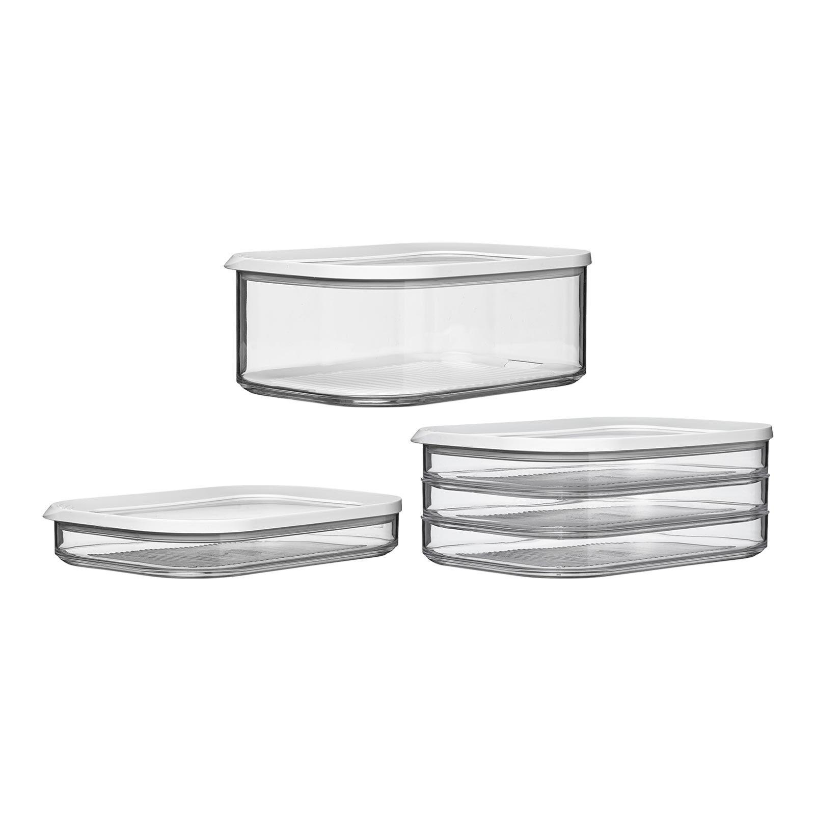 AUFSCHNITTDOSEN Modula transparent 3er Set - Transparent, Kunststoff (2/2/2cm) - Mepal
