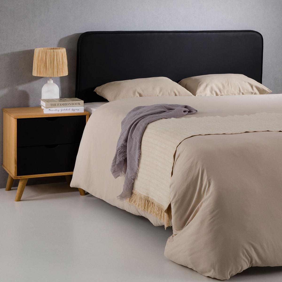 KOPFTEIL NAOFE 120x190 cm schwarz - Schwarz, Textil (120/68/6cm) - IDIMEX