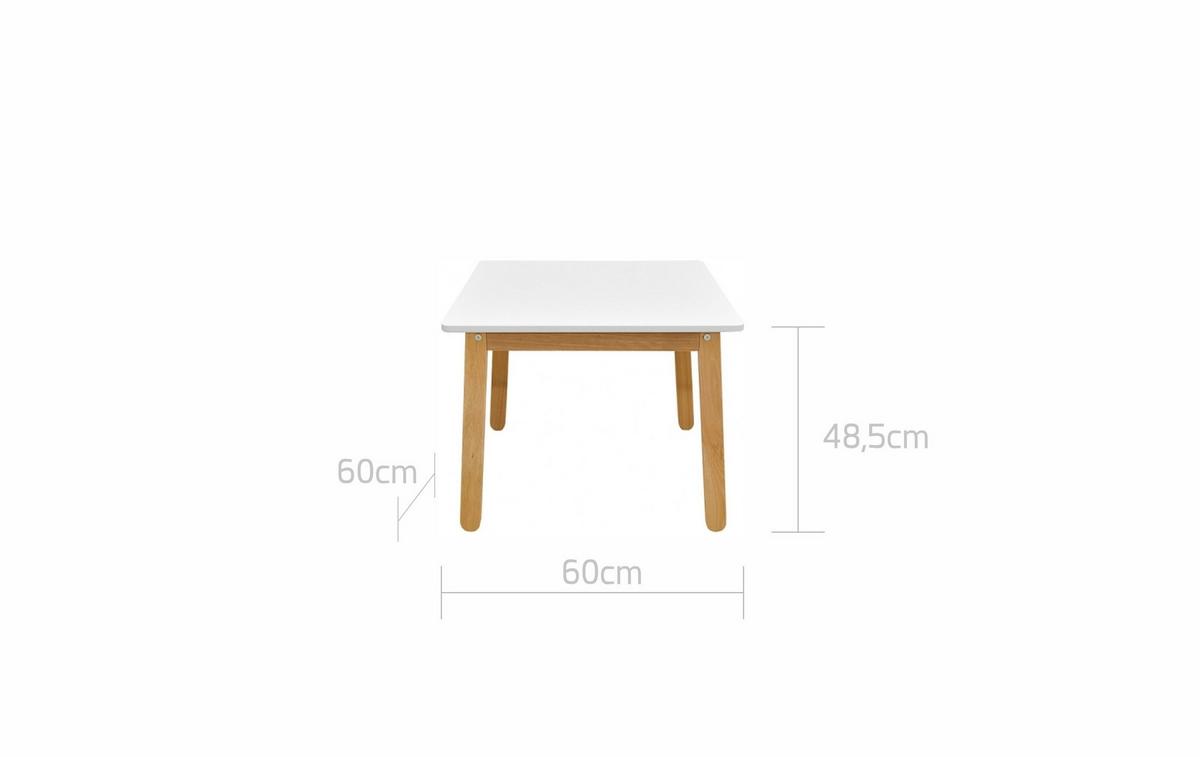 KINDERTISCH Woody - Weiß, Holzwerkstoff (60/49/60cm) - RAUMHIRSCH FURNITURE
