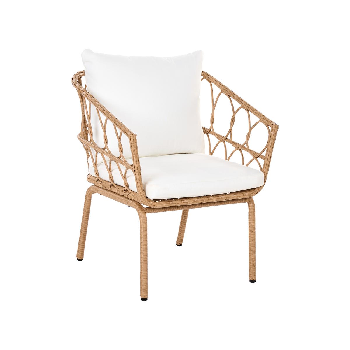 BISTRO-SET Polyrattan Hellbraun Ferla - Hellbraun, Kunststoff - Beliani