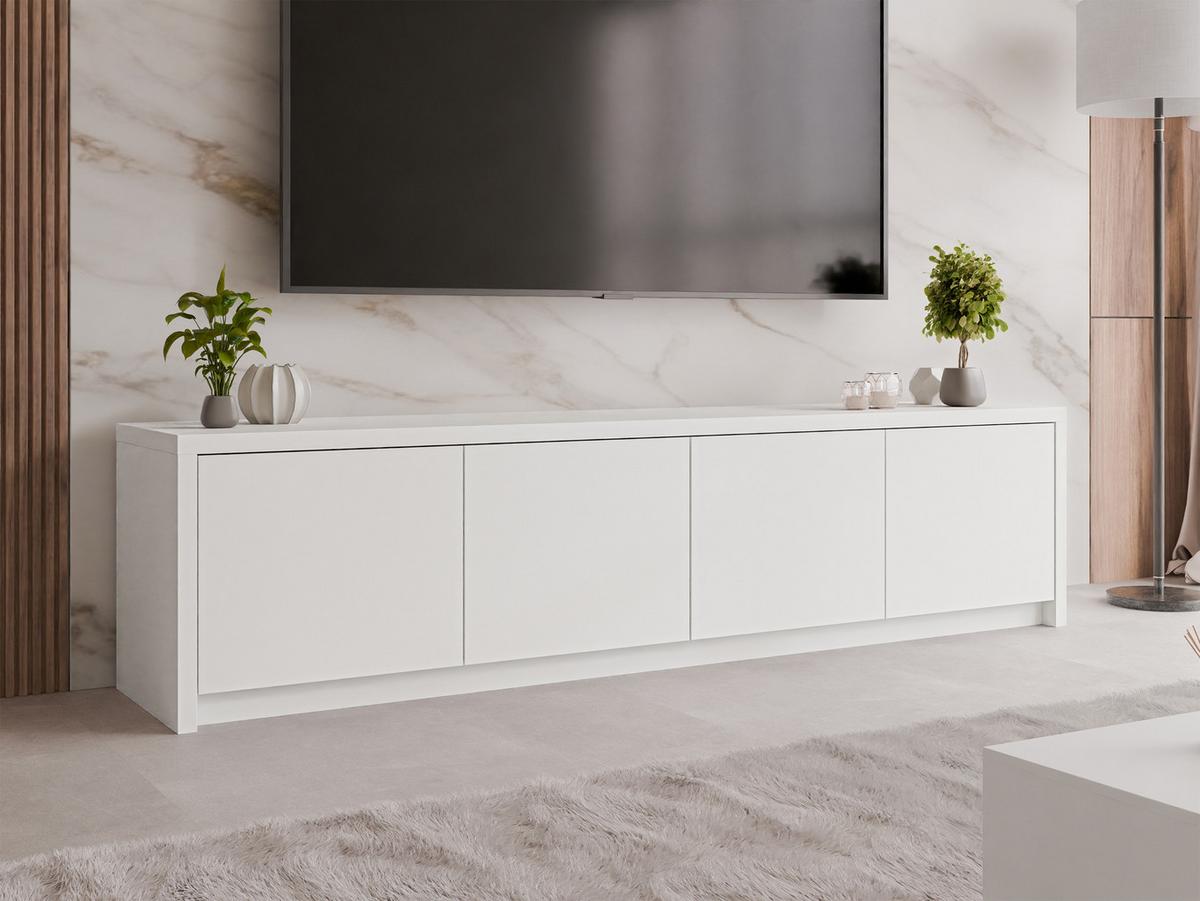 TV-LOWBOARD Solid 4D - Schwarz/Weiß, Holzwerkstoff/Kunststoff (198/51/40cm) - MIRJAN24
