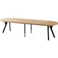 ESSTISCH Twixy XXL groß rund oval ausziehbar, Eiche Hell Braun 100-300/100/76 cm - Eiche Wotan/Schwarz, Holz/Holzwerkstoff (100/300/76cm) - WFL GROUP