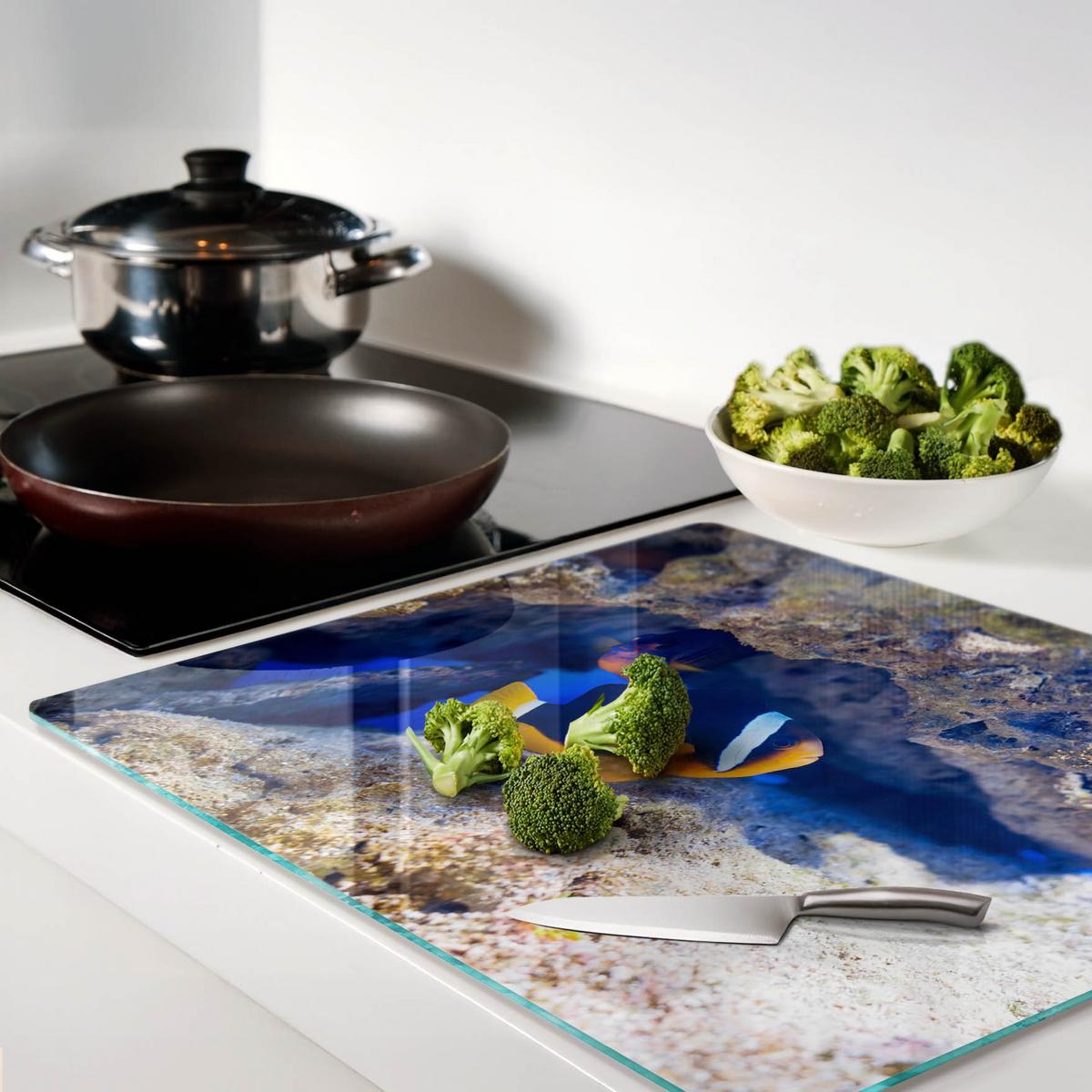 GLASPLATTE 60x52 cm Tropische Fische - Multicolor, Glas (60/52cm) - TULUP