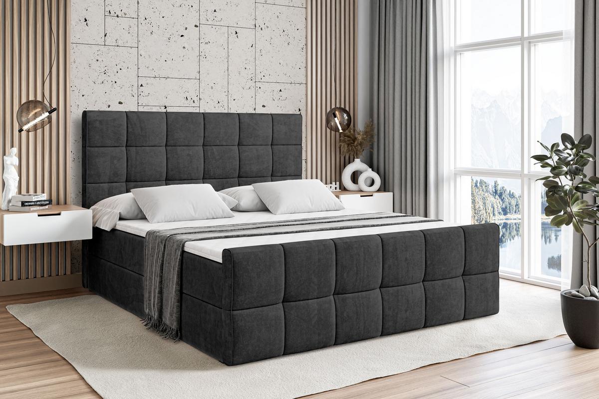BOXBETT APO-Z - 140 x 200 - H4 - Schwarz - Schieferfarben, Holzwerkstoff (140/200cm) - ALTDECOR