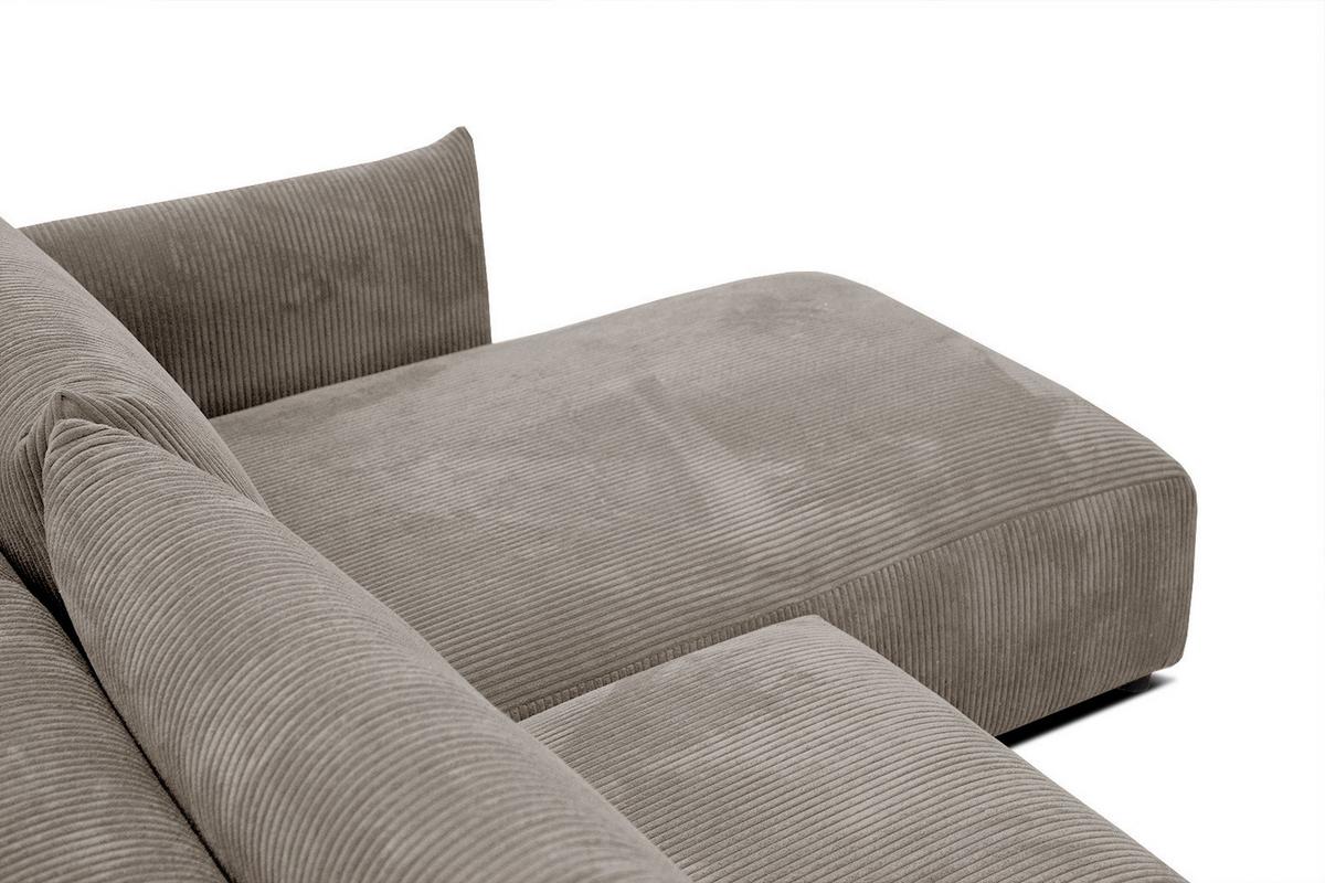 ECKSOFA TAUER 5-Sitzer, taupe - Taupe/Schwarz, Holzwerkstoff/Kunststoff (294/173cm) - Wozimo