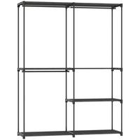 KLEIDERSCHRANK Vliesstoff Metall Schwarz - Schwarz, Metall (43/185/142cm) - HOMCOM