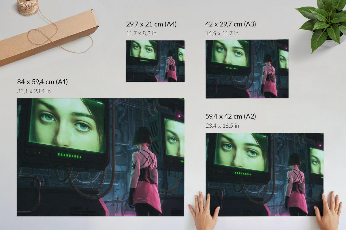 POSTER - 29x21 cm (A4) - Patryk Michalski - Futuristische Technologie - Grün, Textil (29.7/21/0.1cm) - TULUP