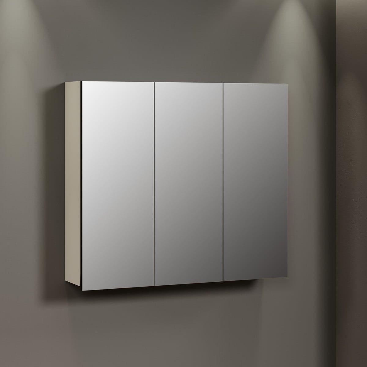 SPIEGELSCHRANK PureBliss Hellgrau - Hellgrau, Holzwerkstoff (90/80/20cm) - Trendteam