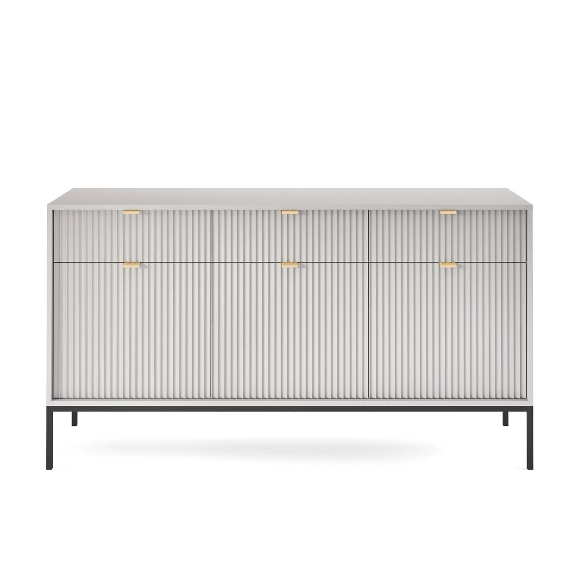 SIDEBOARD STELLARE 154/83/39 cm mit 3 Schubladen 3 Türen Grau - Grau, Holzwerkstoff (154/83/39cm) - MASSENO