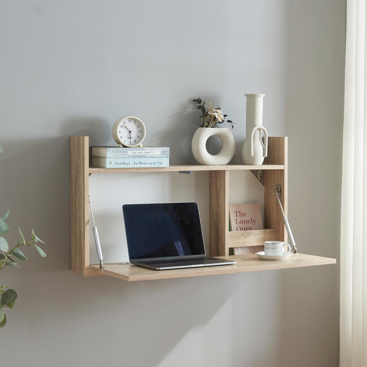 WANDSCHREIBTISCH Rautalampi - Eichefarben, Holzwerkstoff (83/48/14.5cm) - [en.casa]