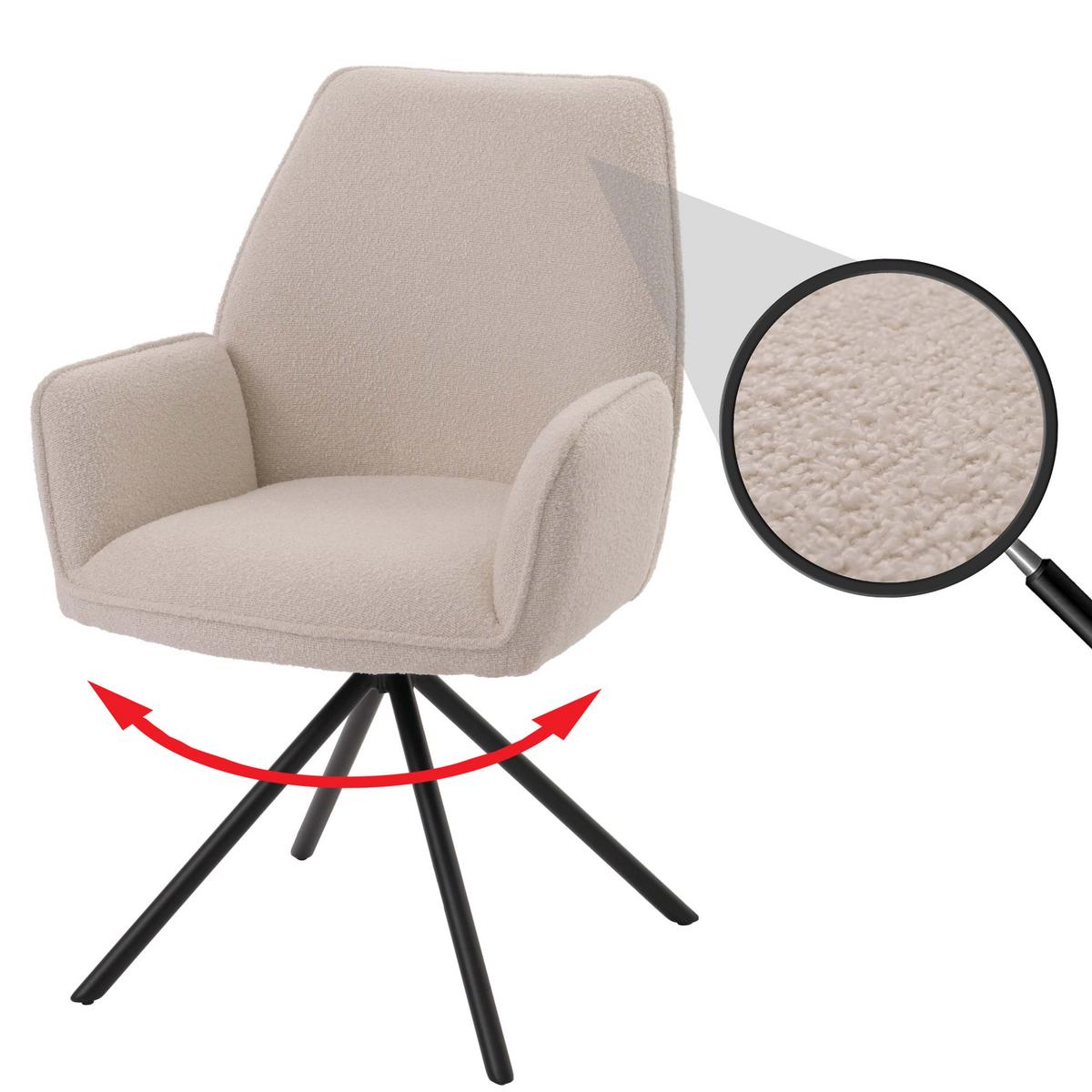 ESSZIMMERSTUHL Cremeweiß - Creme/Weiß, Textil (60/86/60cm) - MCW
