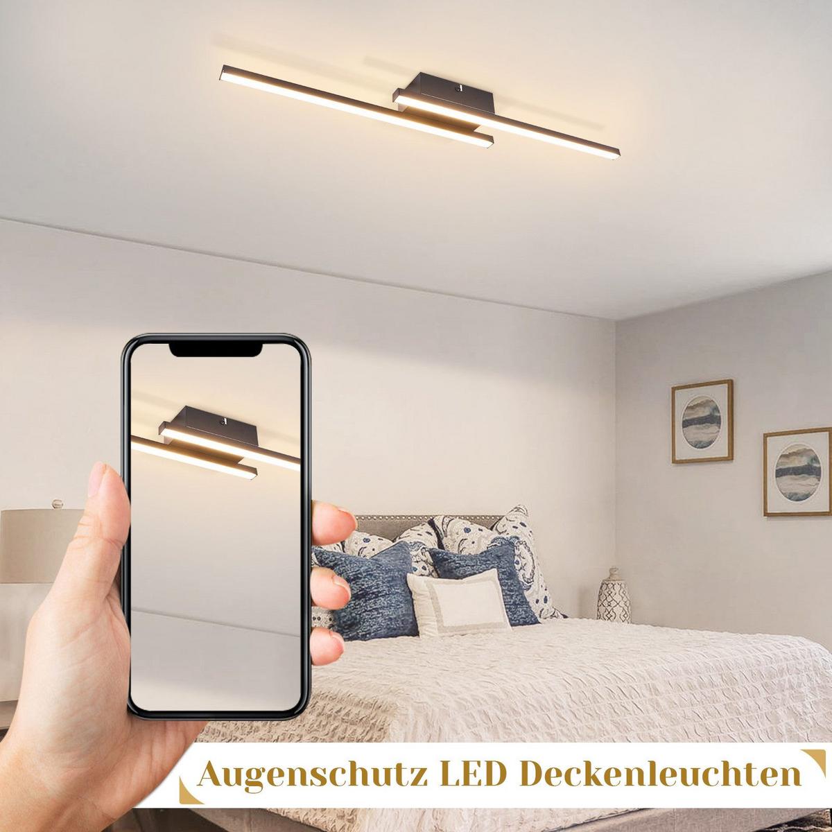 LED-DECKENLEUCHTE Passau 61.5/7/4.8 cm - Schwarz, Metall (61.5/7/4.8cm) - Nettlife