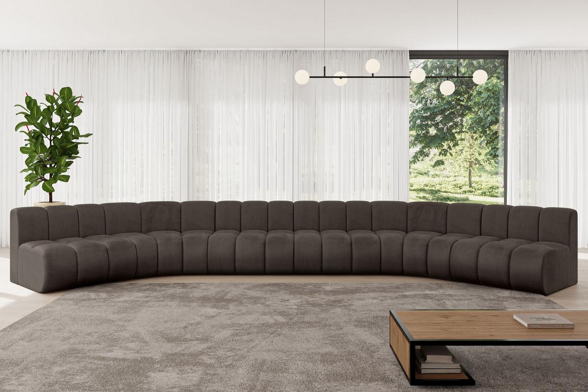 WOHNLANDSCHAFT modulares Sofa Montra-U2 - 581x174x70 cm Braun - Braun, Holzwerkstoff/Textil (581/70/174cm) - ALTDECOR