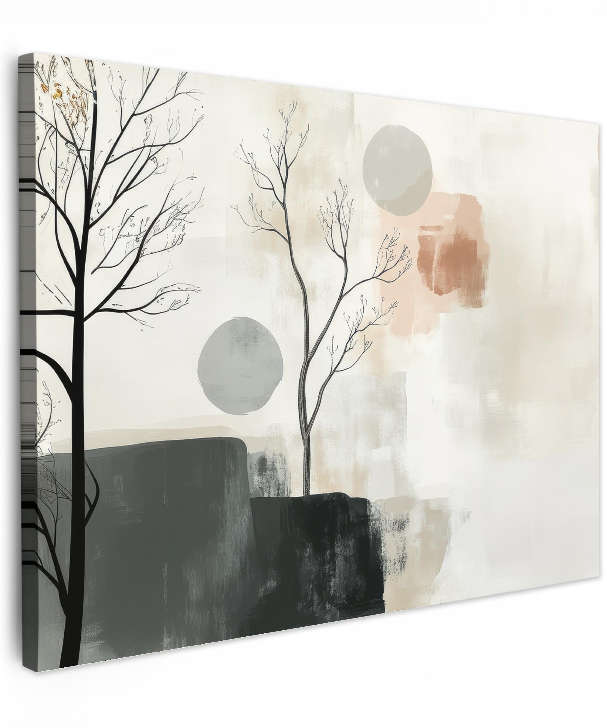LEINWANDBILD Wabi sabi - Beige - Pflanze Wandbild 40x30 cm - Sandfarben, Textil (40/30cm) - MuchoWow
