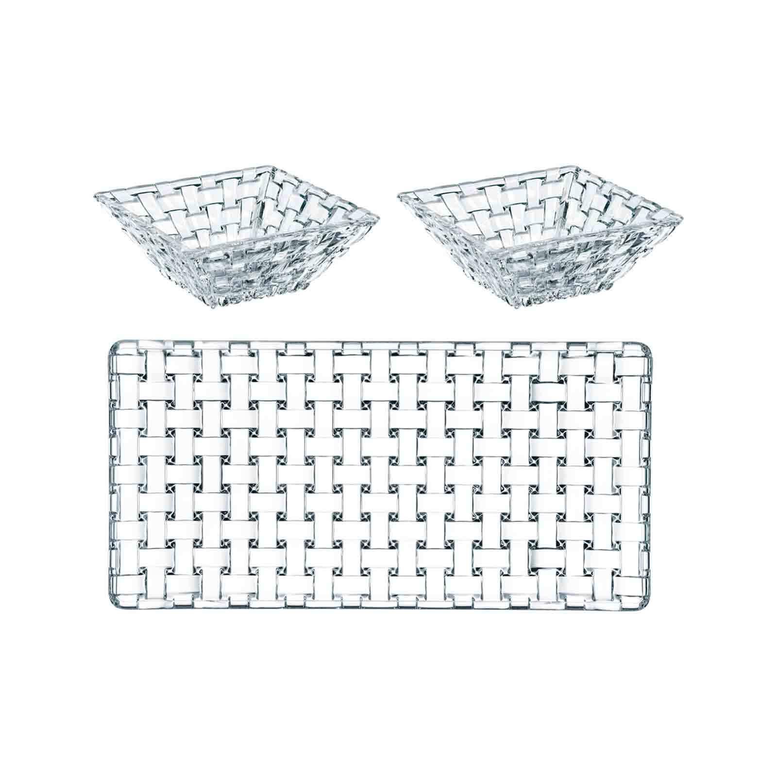 SERVIERPLATTEN Bossa Nova transparent 3-tlg. - Transparent, Glas (2/2/2cm) - Nachtmann
