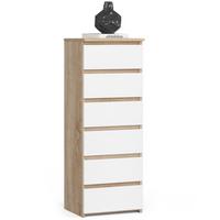KOMMODE Eiche Sonoma, Weiß 109/40/35 - Weiß, Holzwerkstoff (40/109/35cm) - RAUMHIRSCH FURNITURE