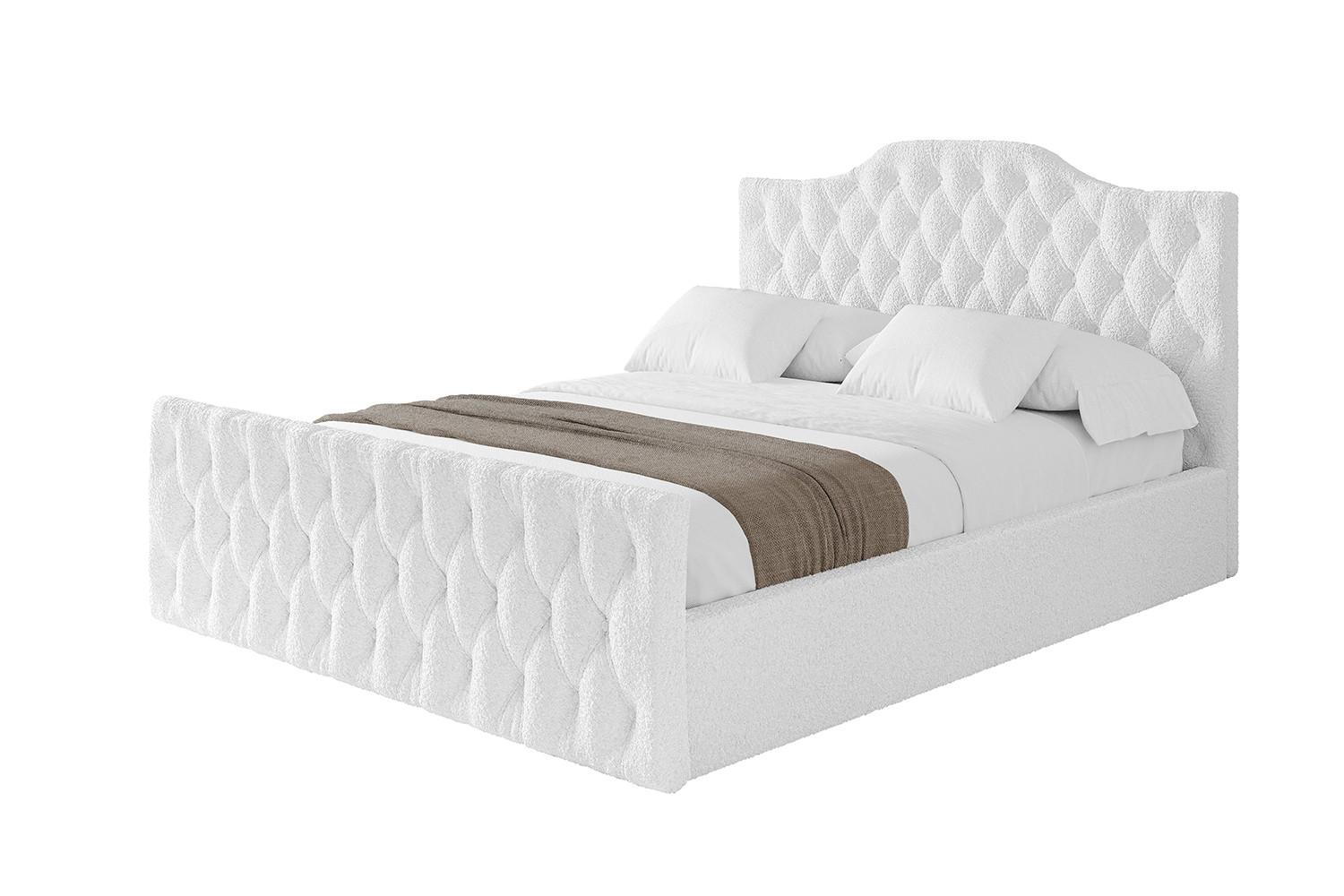 POLSTERBETT mit Bettkasten, Fußteil und Lattenrost, Boxbett mit Matratze H3/H4 - FALIO-Z 120x200 Weiß - Weiß, Holzwerkstoff/Textil (120/200cm) - ALTDECOR